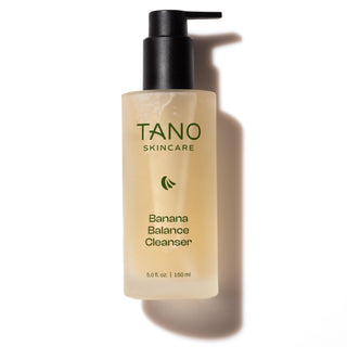 Tano Skincare Banana Balance Cleanser bottle on a white background